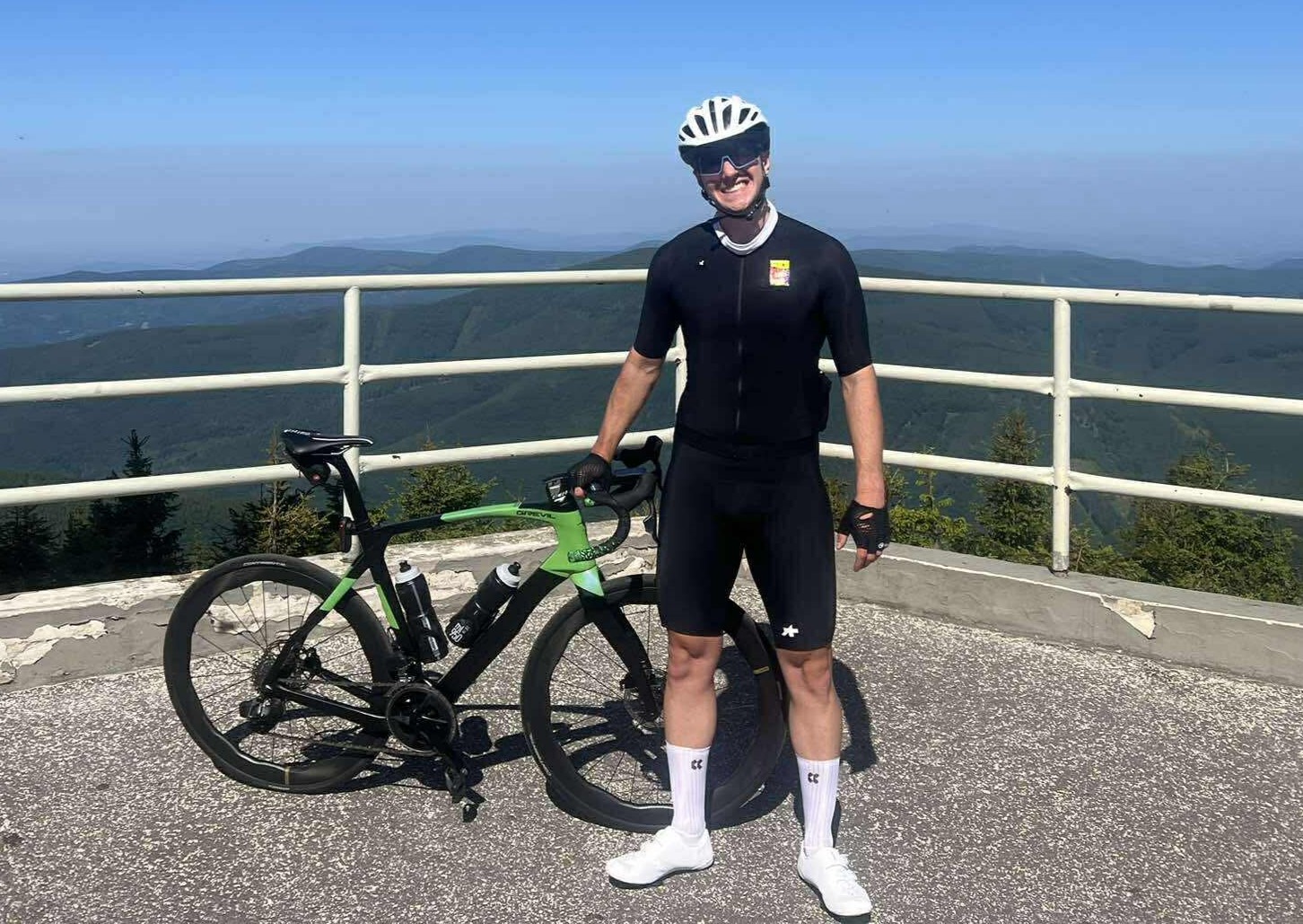 Robert Liszka na rowerze